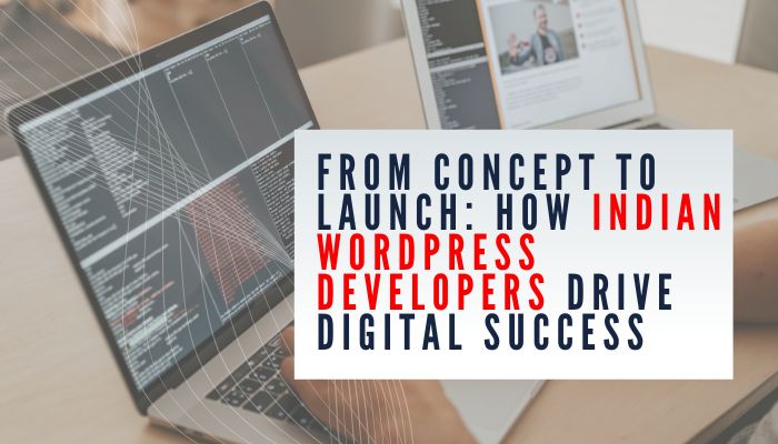Text overlay on laptops with code: How Indian WordPress Developers Drive Digital Success