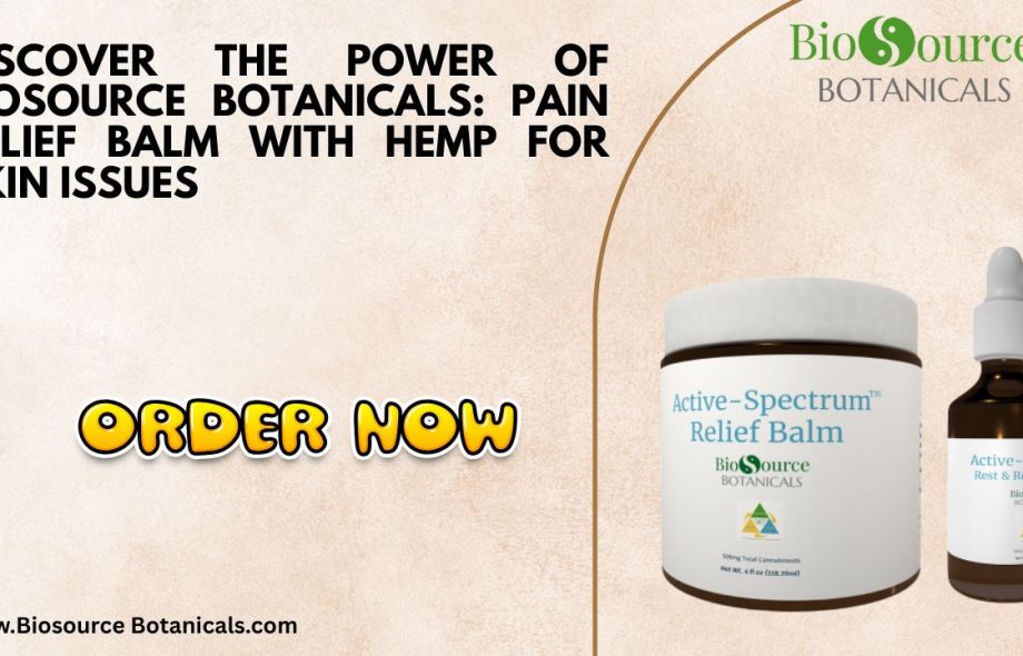 Pain relief balm with hemp for skin issues